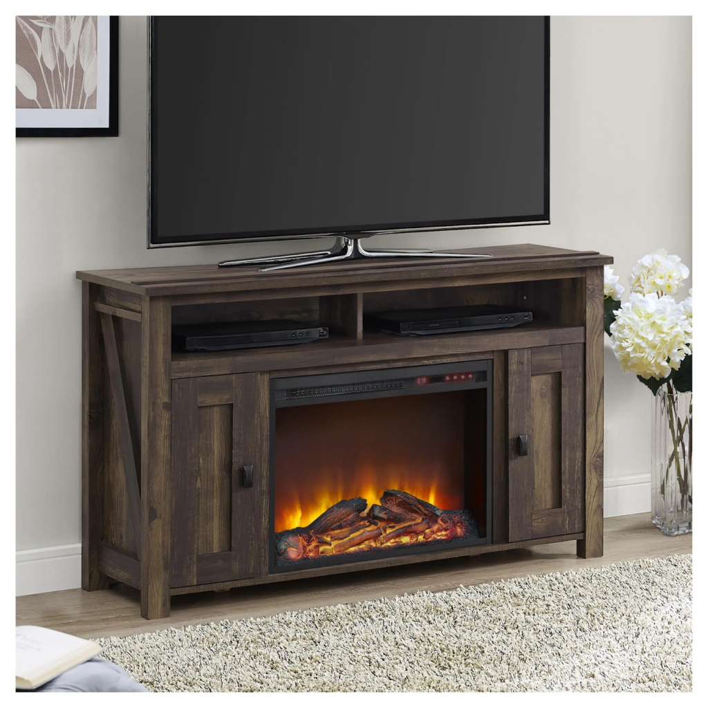 Most realistic electric fireplace: Ameriwood Home Farmington