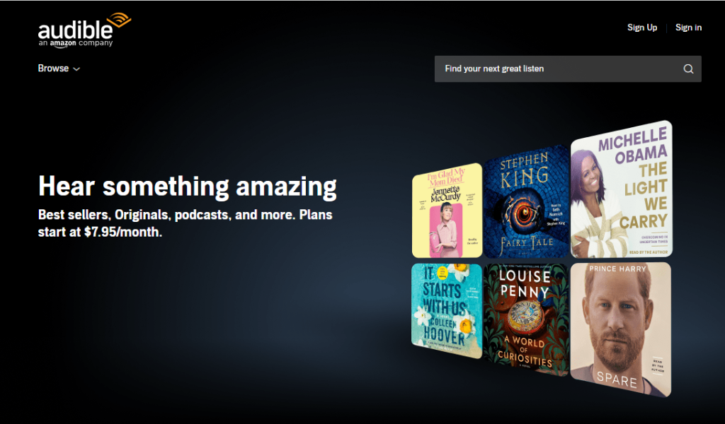 audio book service for free: audible