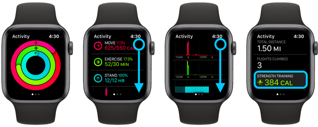 Activity View on Apple Watch