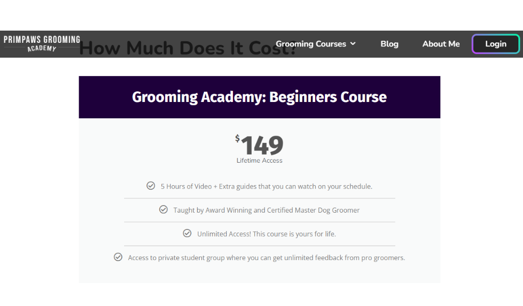 Primpaws Grooming Academy's Beginners Online Dog Grooming Course