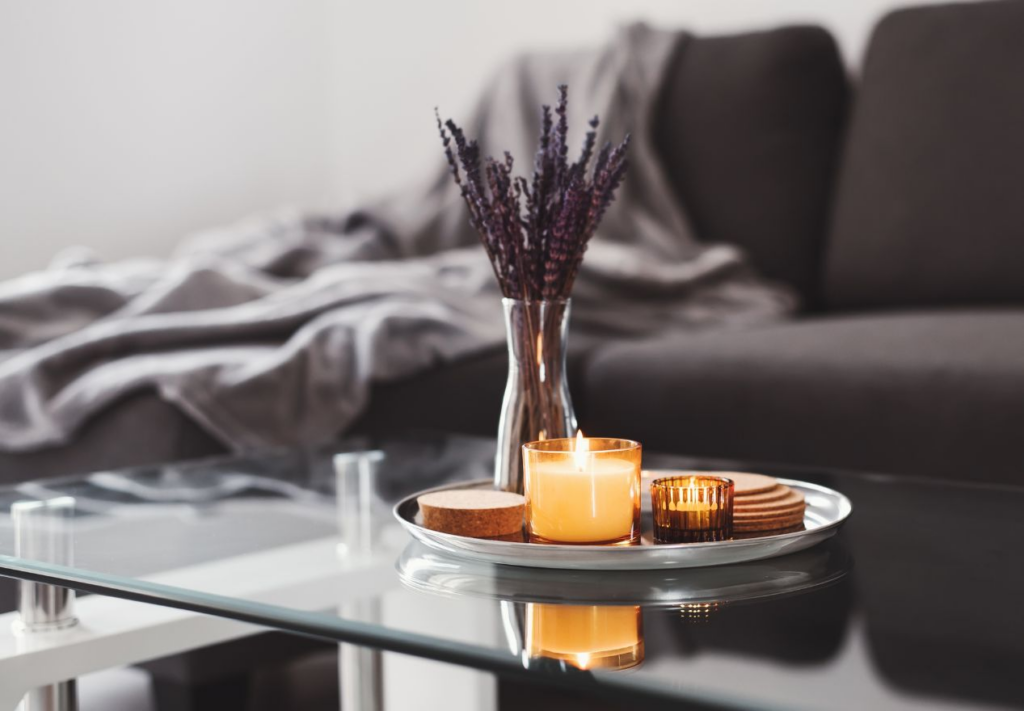 where to put candles in your home: Living Room