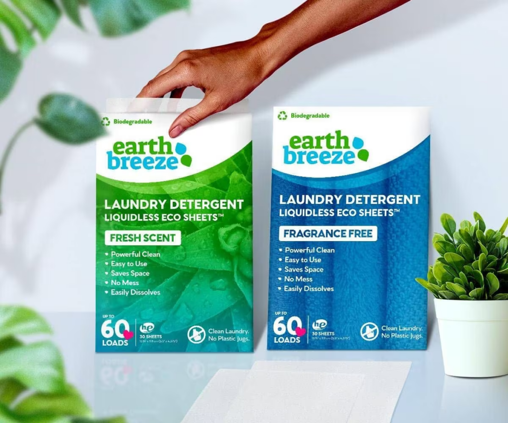 Best Eco Friendly Laundry Detergents: Earth Breeze Laundry Detergent Liquidless Eco Sheets