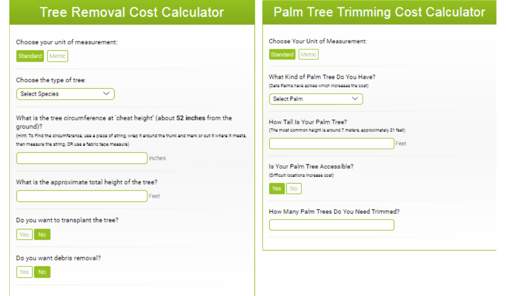 Tree Removal Cost Calculator