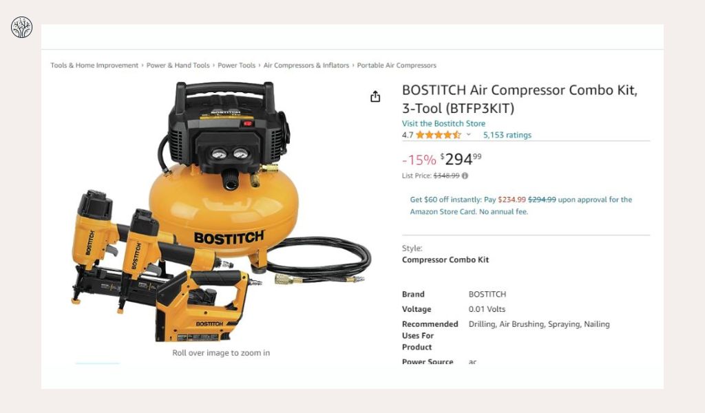 Black Friday deals on air compressors:  BOSTITCH Air Compressor Combo Kit