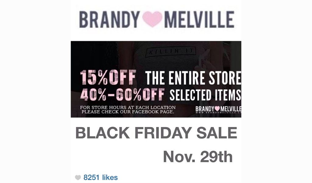 does Brandy Melville have Cyber Monday sales?